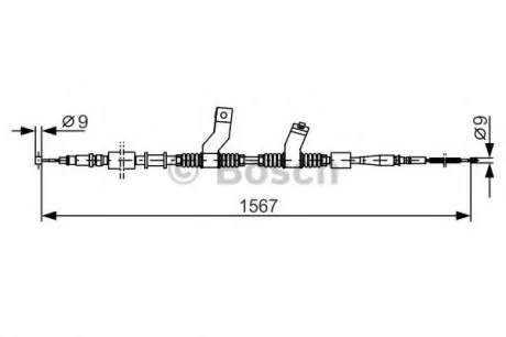 Гальмівний трос 1567mm CHEVROLET Lacetti/Nubira \'\'RR BOSCH 1987482354