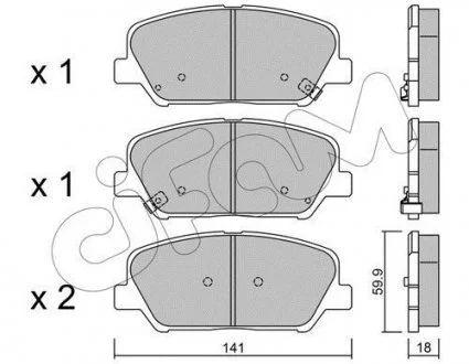 KLOCKI HAMULC. KIA CEED 12- PRZУD CIFAM 822-997-0