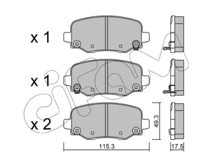 KLOCKI HAMULC. FIAT 500X 14- TYЈ CIFAM 822-1002-1