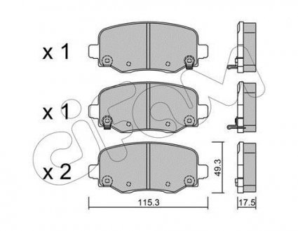 KLOCKI HAMULC. FIAT 500X 14- TYЈ CIFAM 822-1002-1