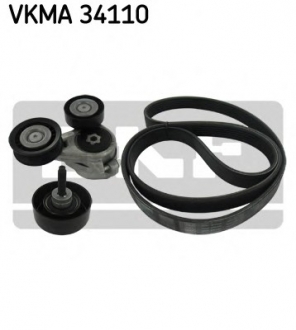 Поликлиновой ременный комплект SKF VKMA 34110