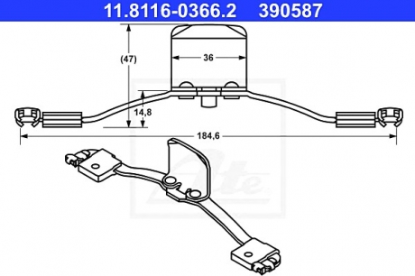 Пружина, тормозной суппорт ATE 11.8116-0366.2