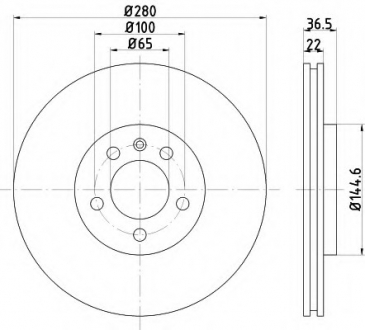 Тормозной диск HELLA 8DD 355 105-381