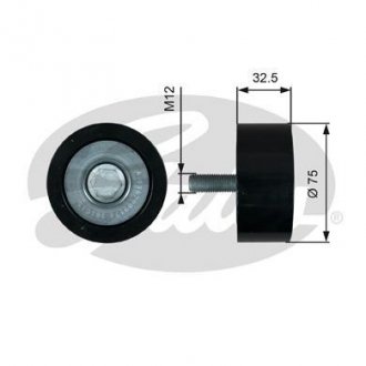 Rolka prowadząca Поликлиновый ремень MERCEDES ACTROS MP4, ANTOS, AROCS, ATEGO 3, ECONIC 2, UNIMOG, SETRA 400 5.1D/7.7D 07.11- Gates T36741