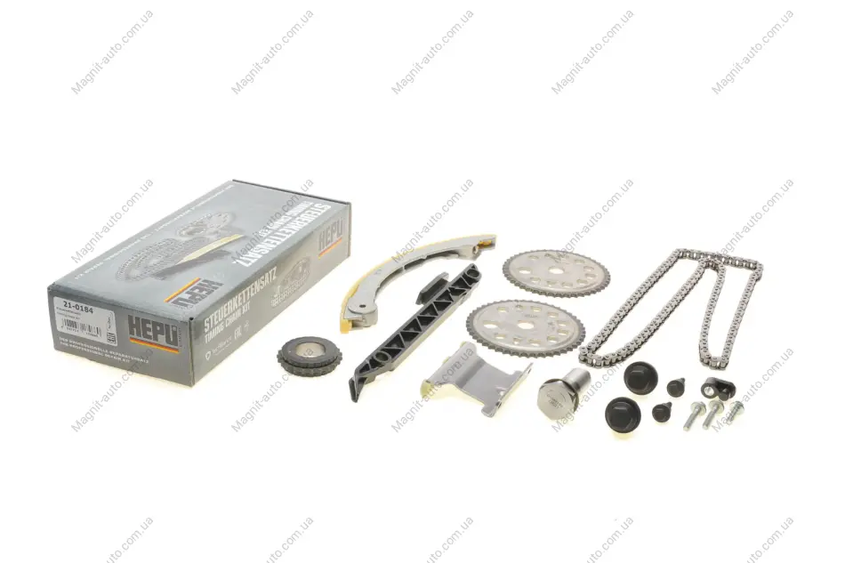 Комплект ГРМ (цепь + шестерня) CADILLAC BLS OPEL ASTRA G, GT, INSIGNIA A, SPEEDSTER, VECTRA B, VECTRA C, VECTRA C GTS, ZAFIRA A, ZAFIRA B SAAB 9-5 2.0-2.8 06.00- HEPU 21-0184 (фото 1)