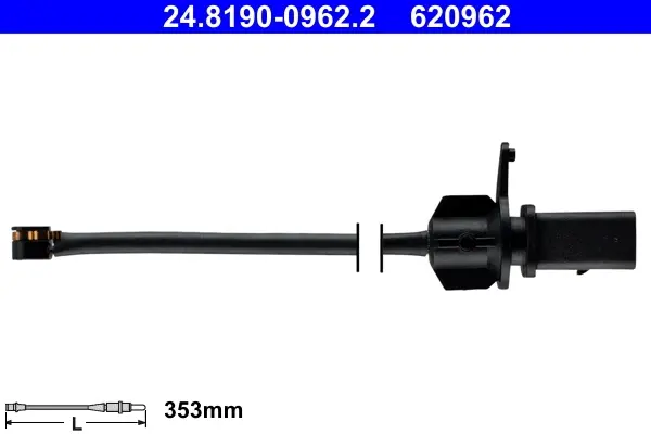 Датчик зносу гальмівних колодок ATE 24.8190-0962.2 (фото 1)