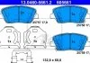 Комплект гальмівних колодок переднього., HYUNDAI GENESIS, GRANDEUR KIA CARENS IV, K9 II 1.6-3.3 03.13- ATE 13.0460-5661.2 (фото 1)