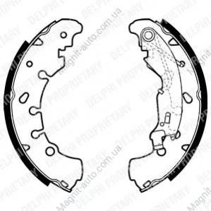 Гальмівна колодка ABARTH PUNTO CITROEN NEMO FIAT FIORINO, GRANDE PUNTO, IDEA, PANDA, PANDINA, PUNTO, PUNTO EVO, QUBO LANCIA MUSA, YPSILON OPEL ADAM, CORSA C, CORSA D 0.9-1.9D 09.99- Delphi LS1980 (фото 1)