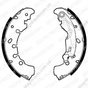 Гальмівна колодка ABARTH PUNTO CITROEN NEMO FIAT FIORINO, GRANDE PUNTO, IDEA, PANDA, PANDINA, PUNTO, PUNTO EVO, QUBO LANCIA MUSA, YPSILON OPEL ADAM, CORSA C, CORSA D 0.9-1.9D 09.99- Delphi LS1980