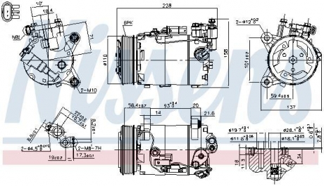 Kompresor klimatyzacji BMW 1 (F20), 1 (F21), 2 (F22, F87), 2 (F23), 3 (F30, F80), 3 (F31), 3 GRAN TURISMO (F34), 4 (F32, F82), 4 (F33, F83), 4 GRAN COUPE (F36) 1.5D-3.0 03.14- NISSENS 890601
