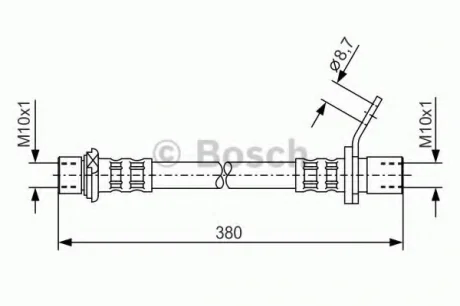 Тормозной шланг 380mm TOYOTA Avensis RR '1,6-2,0'97-03 BOSCH 1987476162