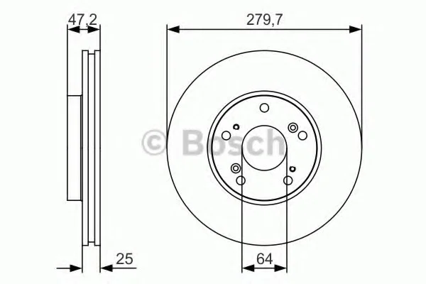 Гальмівний диск HONDA Accord/Civic \'\'F \'\'1,3-2,2 \'\'02>> PR2 BOSCH 0986479S82 (фото 1)