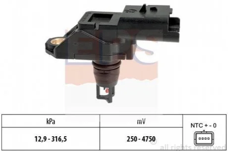 Датчик тиску повітря Berlingo/Partner 1.6 HDi 10-/Scudo/Jumpy/Expert 2.0 HDi 10- EPS 1-993-261