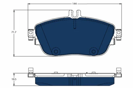 Комплект гальмівних колодок передн (для елкетричних автомобілів), MERCEDES A (W176), B SPORTS TOURER (W246, W242), CLA (C117), CLA SHOOTING BRAKE (X117), GLA (X156) 1.5D-Electric 11.11-12.19 TRW GDB1932BTE