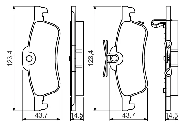 Гальмівні колодки дискові HONDA Civic "R "12>> BOSCH 0986495359 (фото 1)