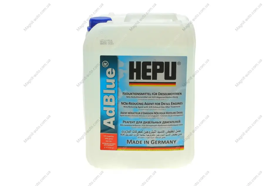 Жидкость для нейтрализации отходящих газов AdBlue, AdBlue 10L HEPU AD-BLUE-010 (фото 1)