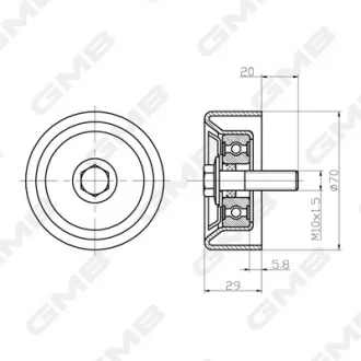 Ролик ремня грм GMB GTC-0240