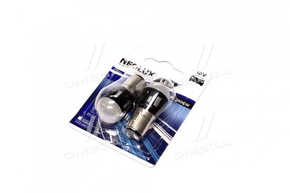 Лампа светодиодная P21/5W LED 12V 1,2W BAY15 (2шт.) (пр-во Neolux) OSRAM NP2260CW (фото 1)