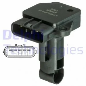 Витратомір повітря (5 pin, картрідж) LEXUS IS II TOYOTA AURIS, AVENSIS, COROLLA, COROLLA VERSO, DYNA, FORTUNER, HIACE / COMMUTER V, HIACE IV, HIACE V, HILUX VI, HILUX VII 1.4D-3.0D 02.00- Delphi AF1037712B1