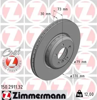 Диск гальмівний ZIMMERMANN 150291132