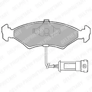 Комплект гальмівних колодок переднього., FORD ESCORT III, ESCORT IV, ESCORT IV EXPRESS, ESCORT V, ESCORT VI, FIESTA, FIESTA I, FIESTA II, FIESTA III, FIESTA IV, KA, ORION I 1.0-2.9 09.80-11.08 Delphi LP255 (фото 1)