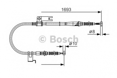 Трос, стояночная тормозная система BOSCH 1987477917 (фото 1)