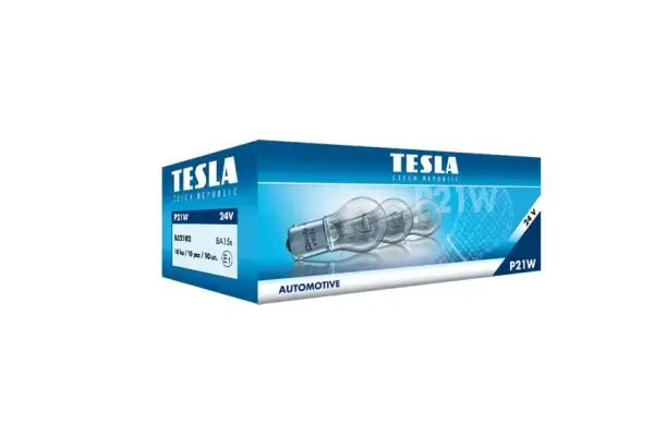 Автолампа Tesla Standard P21W BA15s 21 W прозрачная TESLA B52102 (фото 1)