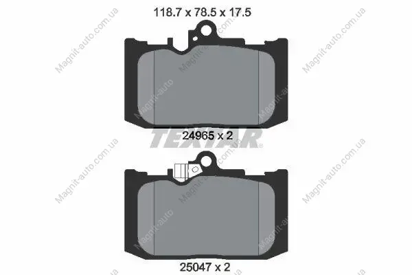 Комплект тормозных колодок переднего., LEXUS GS, RC 2.0-3.5H 12.11- TEXTAR 2496501 (фото 1)