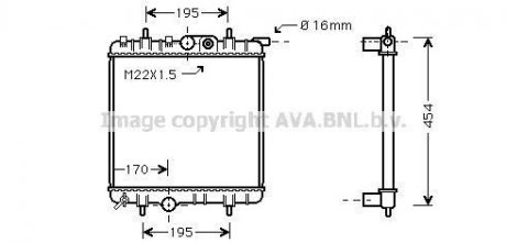 Радиатор, охлаждение двигателя AVA QUALITY COOLING AVA COOLING PE2243