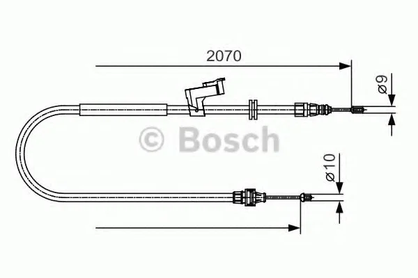 Трос, стояночная тормозная система BOSCH 1 987 482 133 (фото 1)