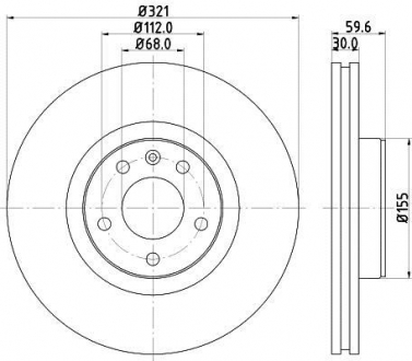 Tarcza hamulcowa 54323PRO_HC HELLA 8DD 355 128-301