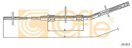 Трос, стояночная тормозная система COFLE 10.413 (фото 1)