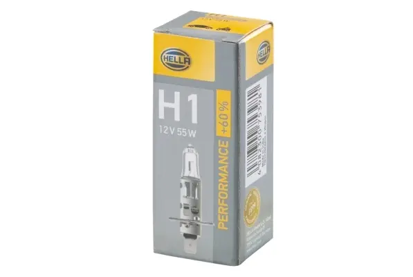 Лампа накаливания H1 12V 55W P14,5s, +60% HELLA 8GH 223 498-211 (фото 1)