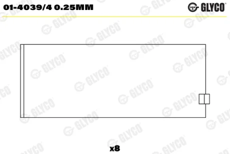 Вкладиші шатунні, комплект (+0,25) LAND ROVER FREELANDER I LOTUS ELISE MG MG 6, MGF, TF, ZR, ZS, ZT, ZT- T ROVER 200 II, 25 I, 400, 45 I, 75, 75 I, COUPE 1.8 03.95- Glyco 01-4039/4 0.25mm