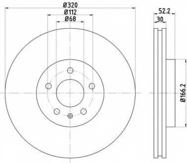 Тормозной диск HELLA 8DD 355 113-911 (фото 1)
