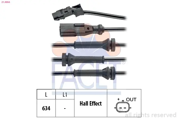Датчик ABS Clio III (05-14)/Logan (04-) Facet FACET 21.0056 (фото 1)