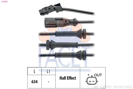 Датчик ABS Clio III (05-14)/Logan (04-) Facet FACET 21.0056
