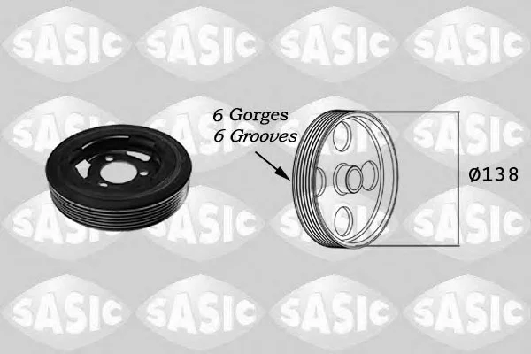 Шків колінвалу PSA C3, C3 Picasso, C4, C4 Picasso, C5, C5 Aircross, Berlingo, DS3, DS4, DS5, 207, 208, 2008 Sasic SASIC 2156025 (фото 1)