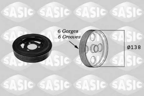 Шків колінвалу PSA C3, C3 Picasso, C4, C4 Picasso, C5, C5 Aircross, Berlingo, DS3, DS4, DS5, 207, 208, 2008 Sasic SASIC 2156025