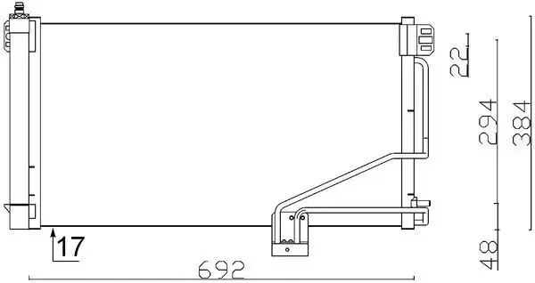 Конденсор MERCEDES-BENZ C-CLASS (W203) alt MAHLE / KNECHT ="AC347001S" (фото 1)
