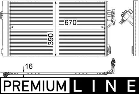 Радіатор кондиціонеру MERCEDES W639 03- MAHLE / KNECHT ="AC761000P"