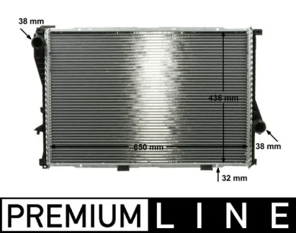 Радіатор 438 mm BMW 5 (E39) / 7 (E38) MAHLE / KNECHT ="CR295000P"