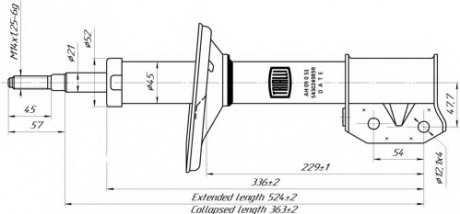 Амортизатор подвески передний Logan (04-) (масло) Trialli AH 09051 (фото 1)