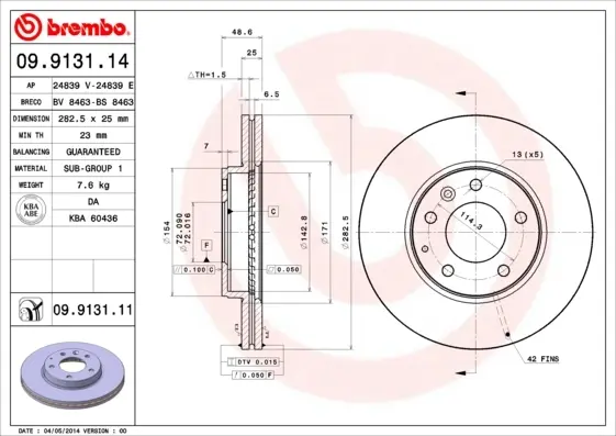 BREMBO 09913111 (фото 1)