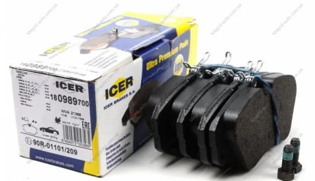 Комплект гальмівних колодок.).) ICER 180989700