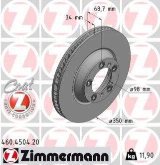 TARCZA HAMULC. PORSCHE PANAMERA 16- LP ZIMMERMANN 460.4504.20
