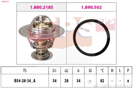 TERMOSTAT FIAT PEUGEOT EPS 1.880.218