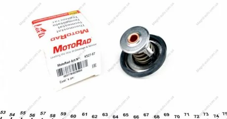 Термостат системи охолодження (14 87°C) ARO 10 AUDI 100 C2, 100 C3, 100 C4, 80 B1, 80 B2, 80 B3, 80 B4, 90 B3, A2, A3, A4 B5, A4 B6, A4 B7, A6 C4, A6 C5, CABRIOLET B3, COUPE B2 1.0-2.3 05.72- MOTORAD 527-87K