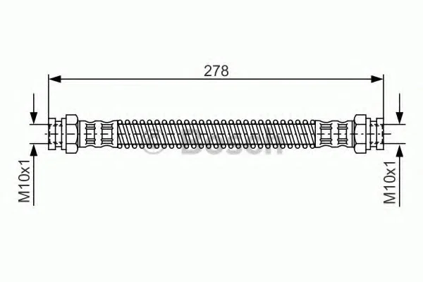 Гальмівний шланг 258mm HYUNDAI Getz \'\'RL \'\'02-10 BOSCH ="1987476850" (фото 1)