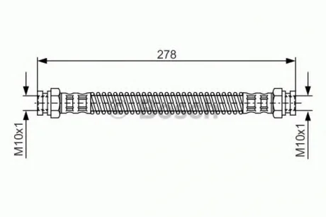 Тормозной шланг 258mm HYUNDAI Getz \'\'RL\'\'02-10 BOSCH ="1987476850"